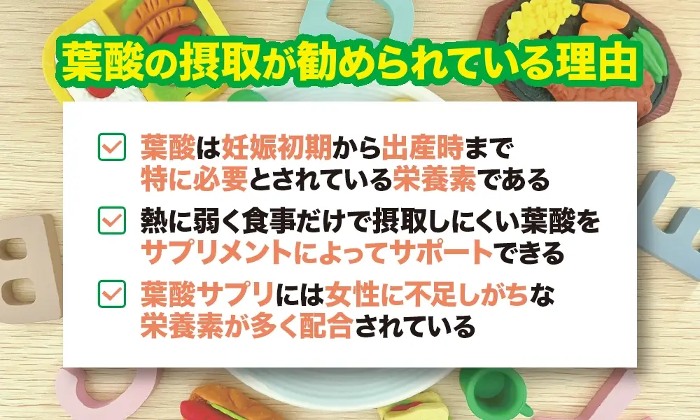 葉酸の摂取が勧められている理由